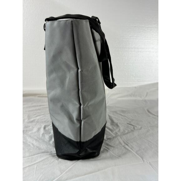 Calvin Klein Collection Nylon Tote Bag Silver with Black Trim - Picture 4 of 12